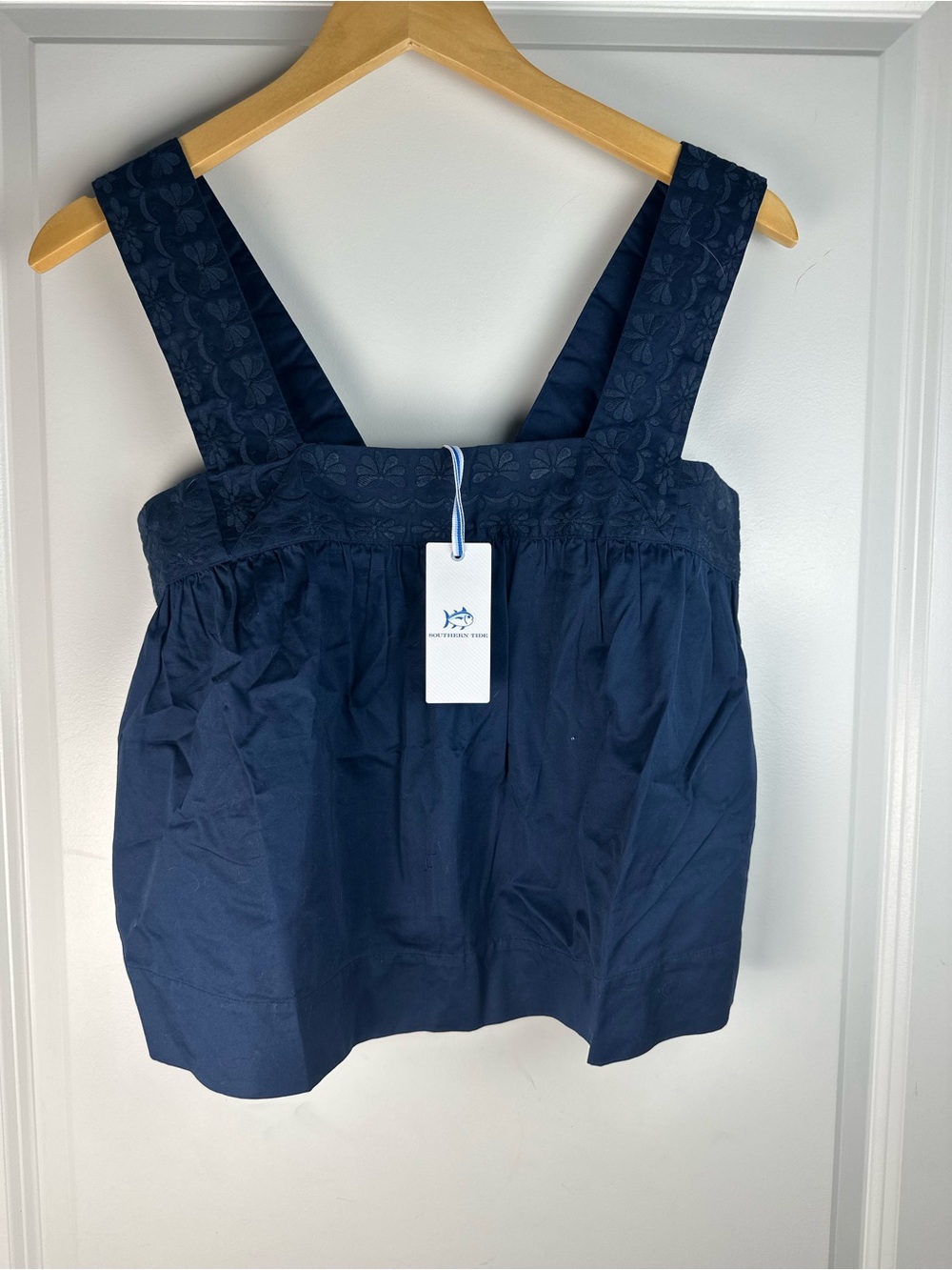 Southern Tide Women’s Navy Embroidered Tank Top - Picture 5 of 7